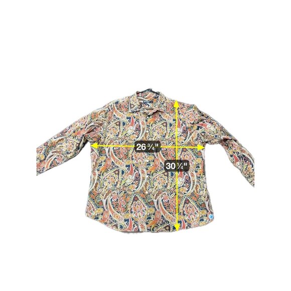 Cremieux Classics Paisley Button Front Shirt Multicolor Sz XXL Boho Eclectic Wor - Picture 8 of 11